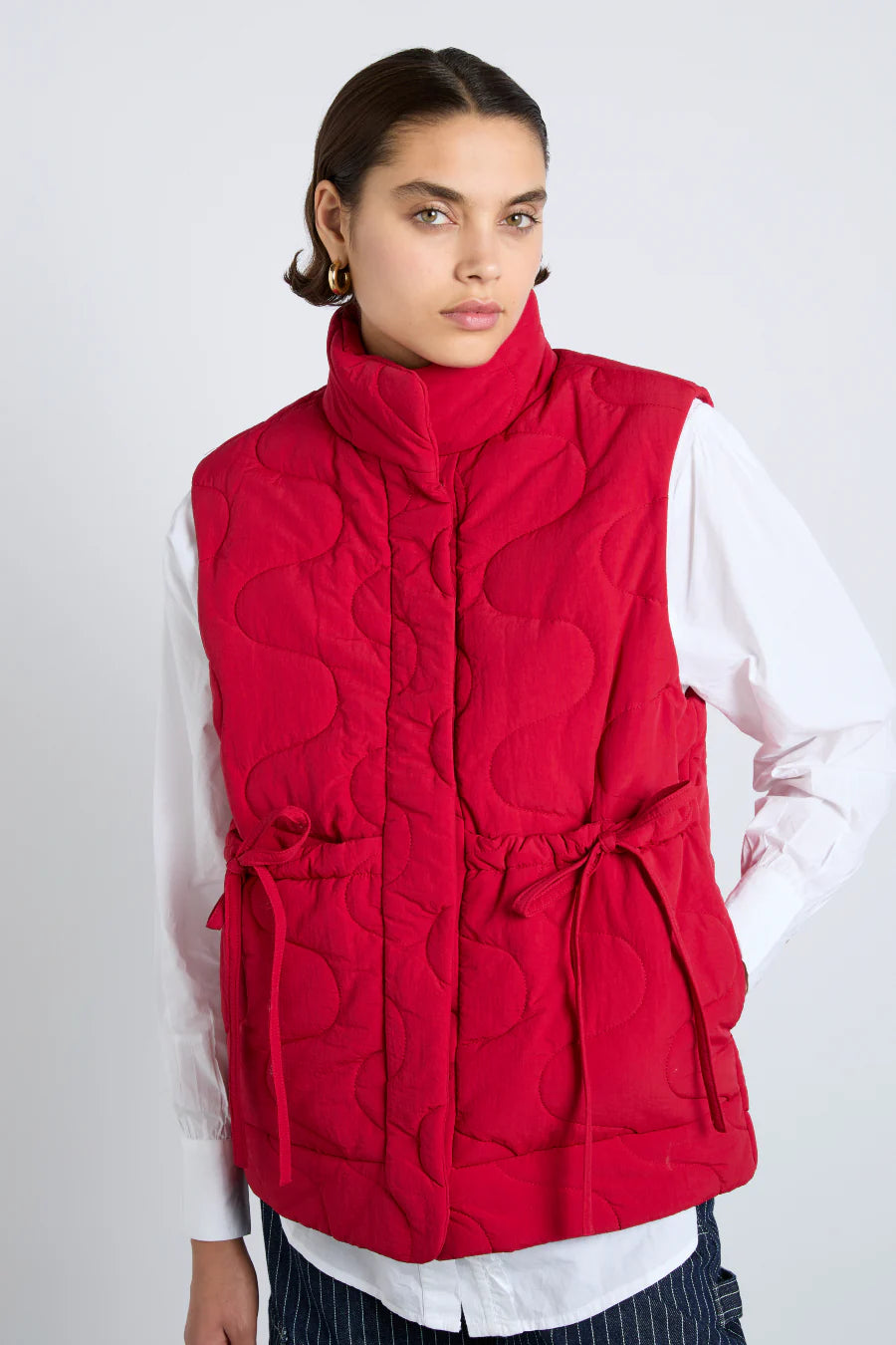 celeste gilet - chilli red