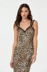 Lace Trim Midi Slip Dress