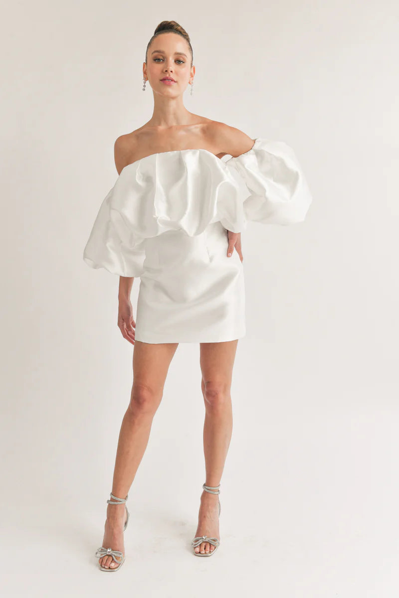 Theresa Off-The-Shoulder Puff Sleeve Mini Dress