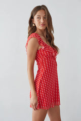 Enid Ruffle Sweetheart Heart Mini Dress