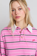 remie rugby shirt - pink stripe