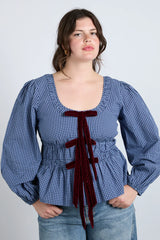 dakota blouse - blue check