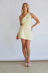 Carrie One Shoulder Plisse Mini Dress