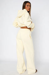 From The Archives Maya Wide Leg Sweatpant Lemon