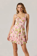 Alva Satin Floral Mini Dress