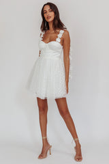 Fairytale Dream Floral Strap Mini Dress White