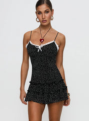 Yves Mini Dress Onyx Polka