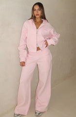 Come A Long Way Wide Leg Sweatpants Pink