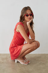 Enid Ruffle Sweetheart Heart Mini Dress