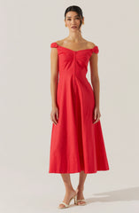 Charelin Linen Off Shoulder Dress