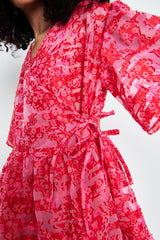 PATRICIA | DRESS YARROW FIL-COUPE? MAGENTA / RED