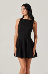 Xaria Linen-Blend Mini Dress