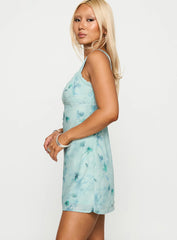Love Beckons Mini Dress Blue Floral
