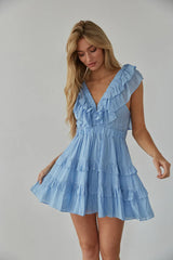 Xena Flutter Sleeve Mini Dress