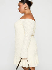 Vancesca Strapless Mini Dress Cream Curve