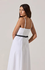 Contrast Lace Bustier Midi Dress