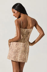 Linen Leopard Mini Dress