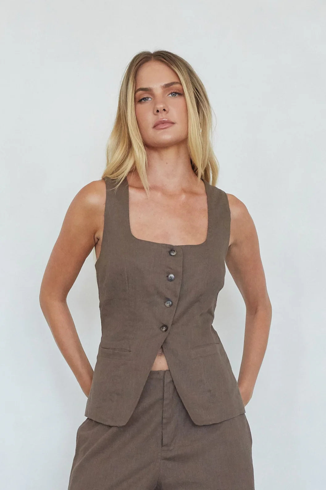 Rina Button Up Vest
