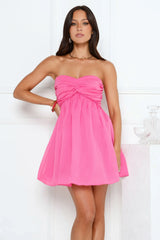 Sunset Wanderlust Strapless Mini Dress Pink