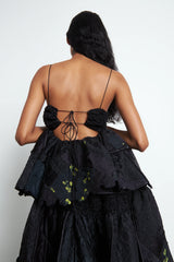 SELENA | PATCH. TOP ENCORE PATCHWORK | BLACK