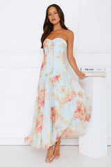 She’s the Blueprint Strapless Maxi Dress Print