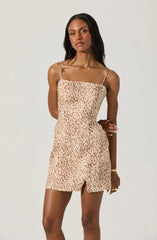 Linen Leopard Mini Dress