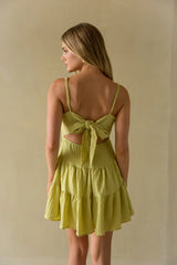 Martina Ribbed Tie Back Mini Dress