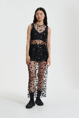 GUS | SKIRT SEQUIN BLOSSOM TULLE BLACK