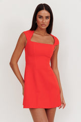 Opulent Cap Sleeve Mini Dress Red