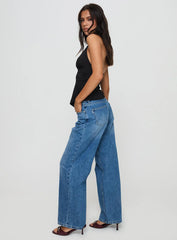 Serenitia Mid Rise Straight Leg Jeans Mid Blue Wash Tall