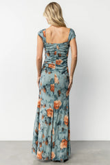 Amelia Tank Maxi Dress | Vintage Teal + Rust