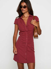 Arianwyn Mini Dress Burgundy