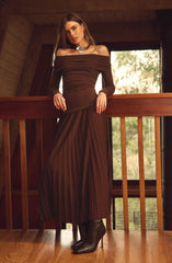 Tanaia Pleated Mixed Media Dress