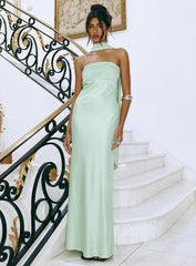 Exquisette Strapless Maxi Dress Sage