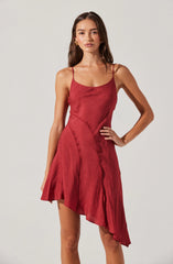 Chelsie Asymmetrical Slip Mini Dress