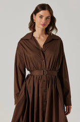 Darany Belted Midi Shirt Dress