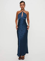 Limosina Halter Maxi Dress Navy