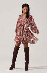 Marisela Belted V-Neck Mini Dress