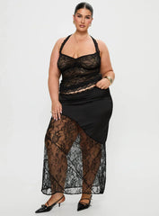Castelli Lace Maxi Skirt Black Curve
