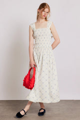 Tish midi dress - white bow print
