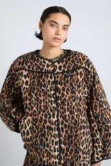 macy quilted jacket - leopard