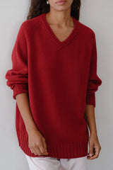 The Cotton Cashmere V-Neck Sweater