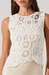 Martina Crochet-Layered Satin Dress