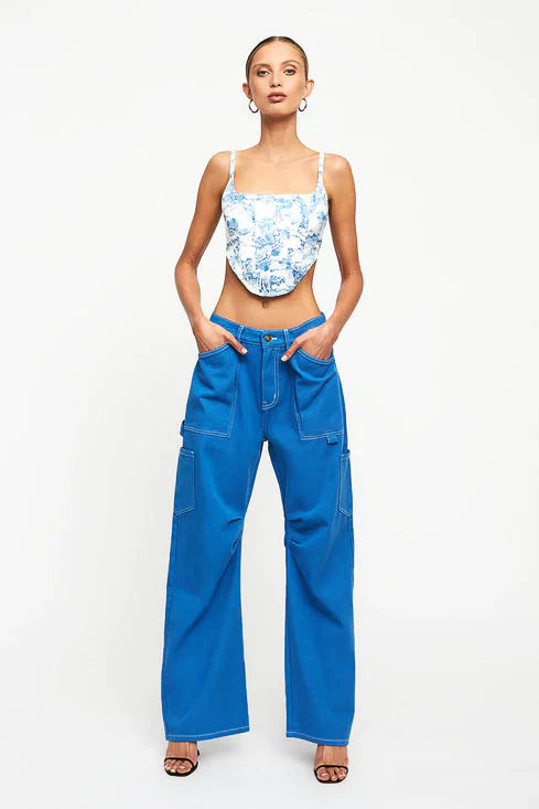 Tanis Corset in Blue Porcelain