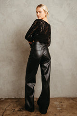 Kai Faux Leather Wide Leg Pants