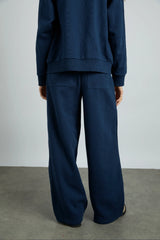 rafe jogger with crochet edge stripe - navy