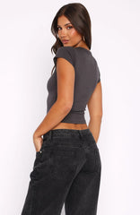 Love Burst Baby Tee Charcoal