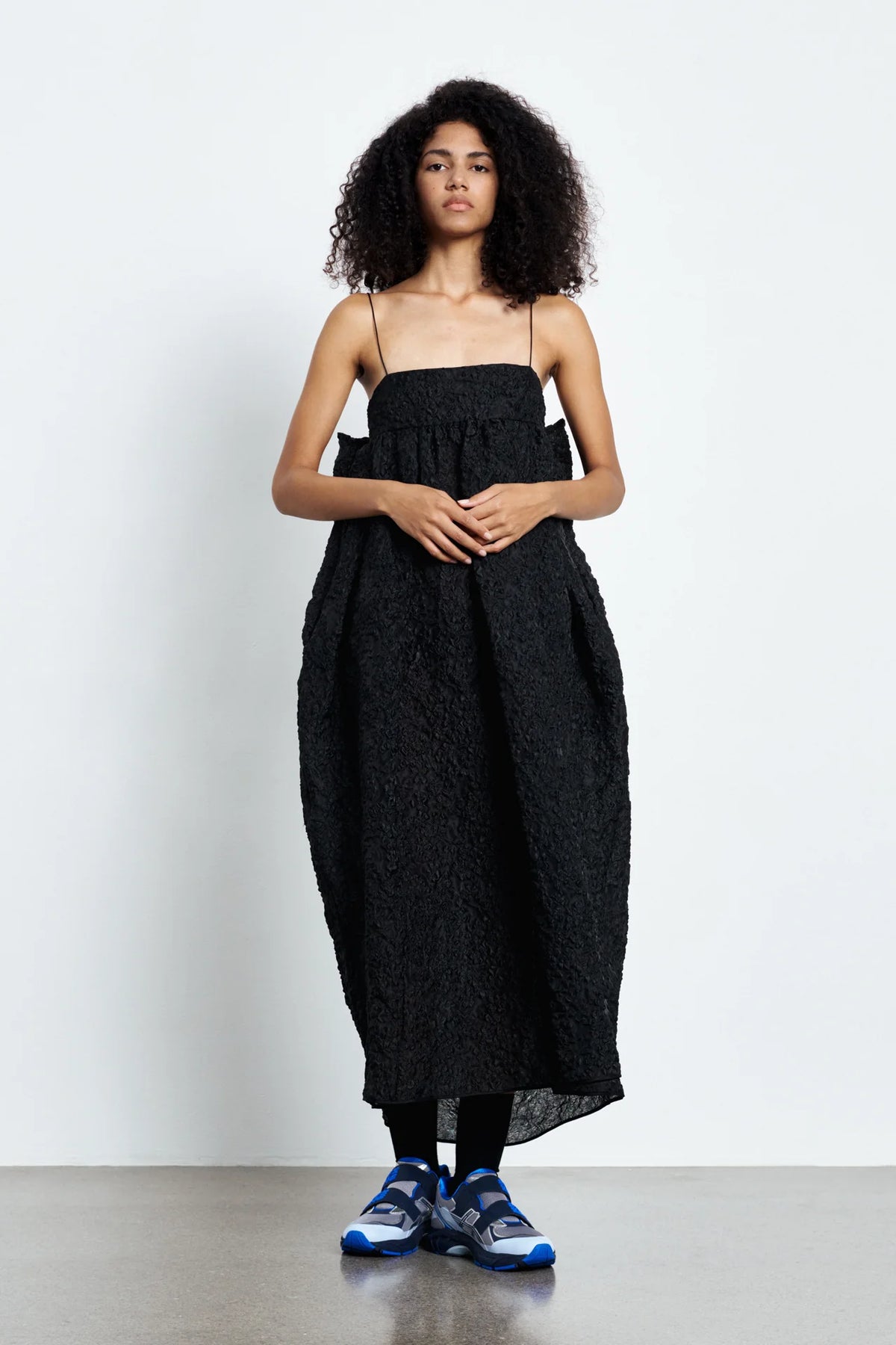 VILMA | DRESS GRASMERE MATELASSE? BLACK