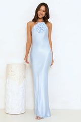 Piazza Nights Satin Maxi Dress Yellow