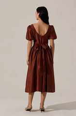 Keairra Puff Sleeve Midi Dress